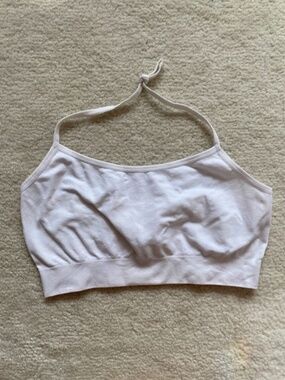 White Halter Bralette Top